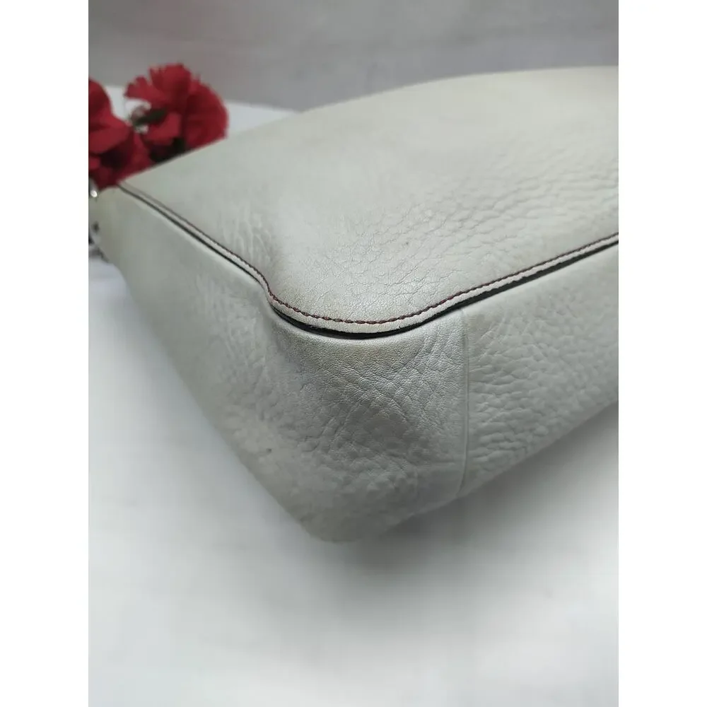 Coach Chelsea Ivory Pebbled Leather Turnlock Hobo Shoulder Bag